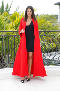 Mini Dress Black w Red Duster